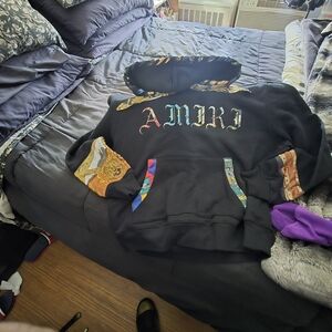 AMIRI Black Hoodie with Colorful Details